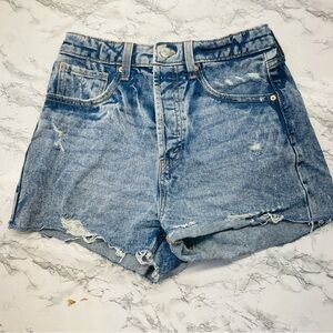 Wild Fable Distressed Acid Wash Y2K Blue Jean Shorts size 4